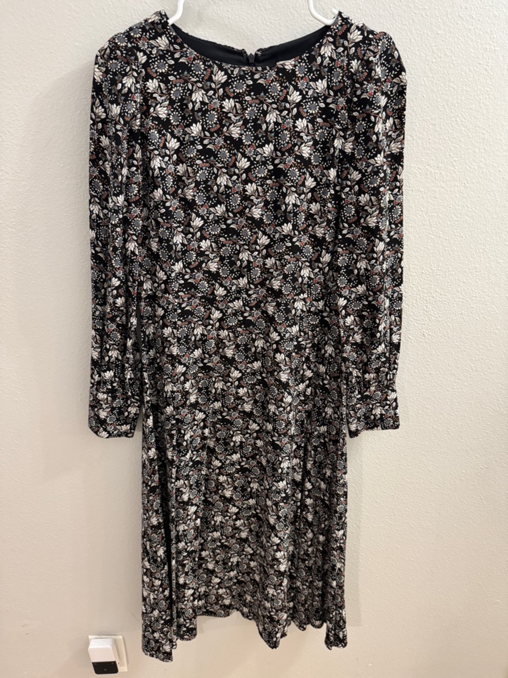 LOFT | Floral-Print Long Sleeve Midi Dress